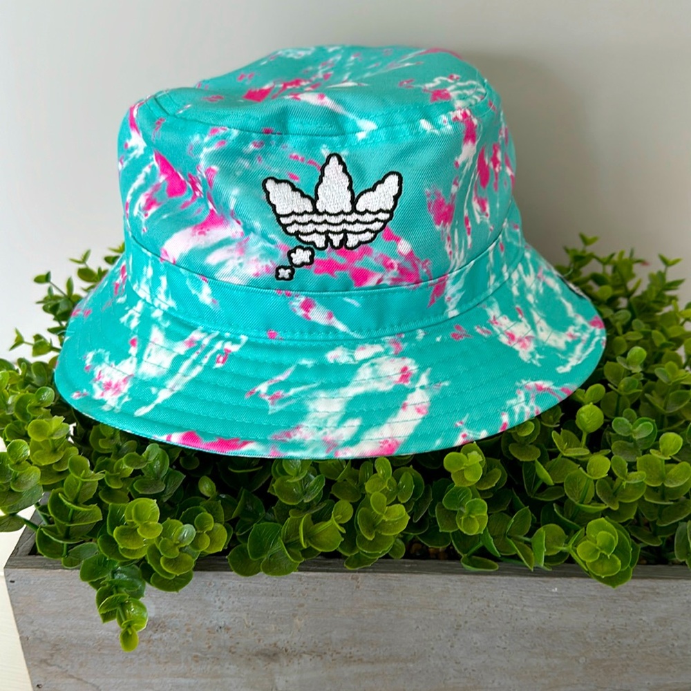 Adidas Bucket Hat Cloud logo Teal Pink White OSFA